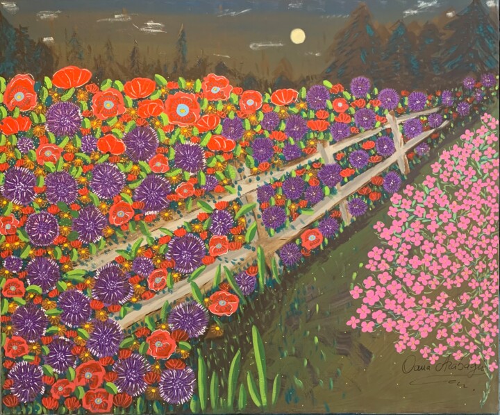 Картина под названием "Garden of Hope" - Oana Arabagiu, Подлинное произведение искусства, Акрил