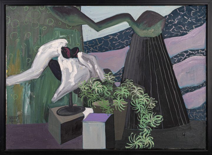 绘画 标题为“Purple” 由Oana-Maria Paul, 原创艺术品, 油 安装在木质担架架上