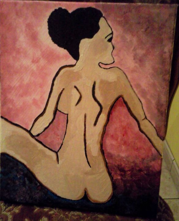 Painting titled "Femme nu" by Oap, Original Artwork, Acrylic
