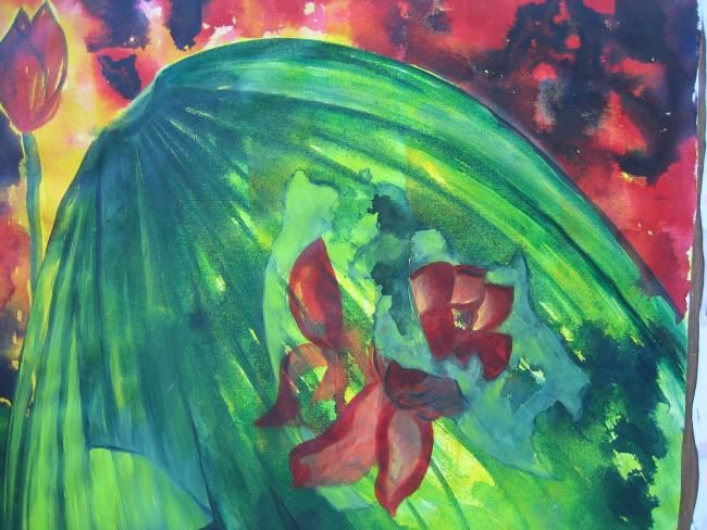 Pintura intitulada "Flor de Lotus" por Y.Rangell, Obras de arte originais