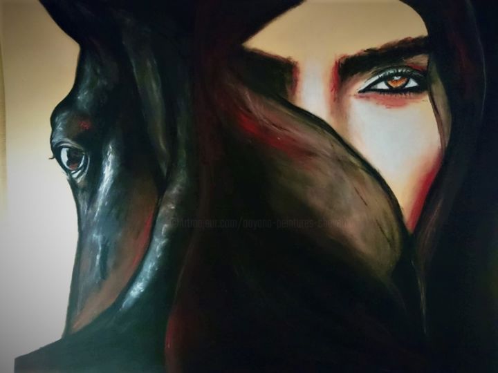 Peinture intitulée "La femme cheval" par Oayana, Œuvre d'art originale, Pastel