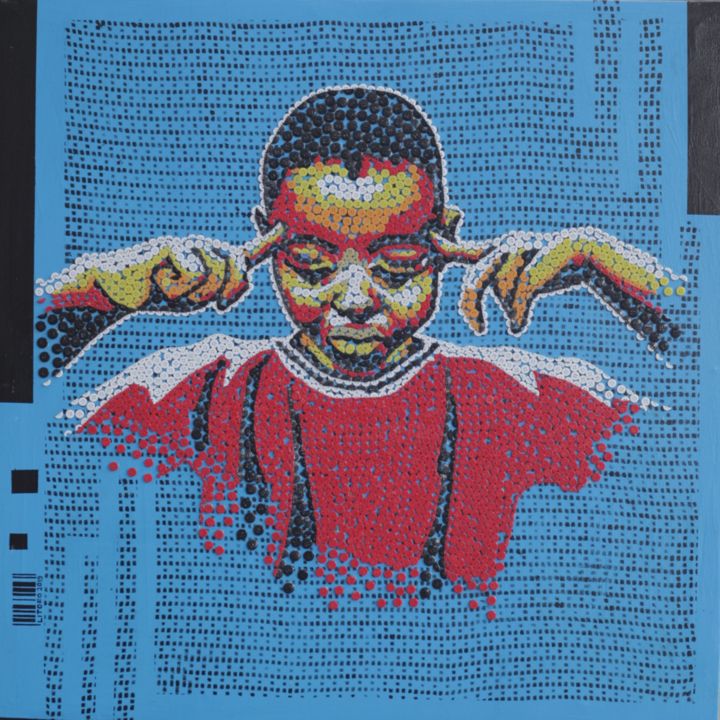 Painting titled "Connexion" by Obed Litofo, Original Art, Acrylic
