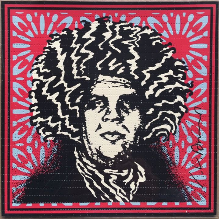 Printmaking titled "Psychedelic André (…" by Shepard Fairey (Obey), Original Artwork, Engraving
