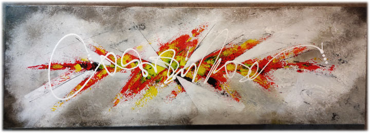 Schilderij getiteld "Lava Splash" door Olivier Obsb, Origineel Kunstwerk, Acryl