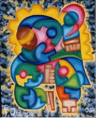 Painting titled "WiñayMayu" by Fernando Lucio Ocampo-Sandy, Original Artwork
