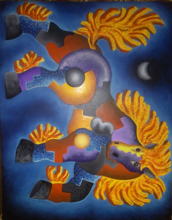 Painting titled "Tipha pampa apu" by Fernando Lucio Ocampo-Sandy, Original Artwork, Oil