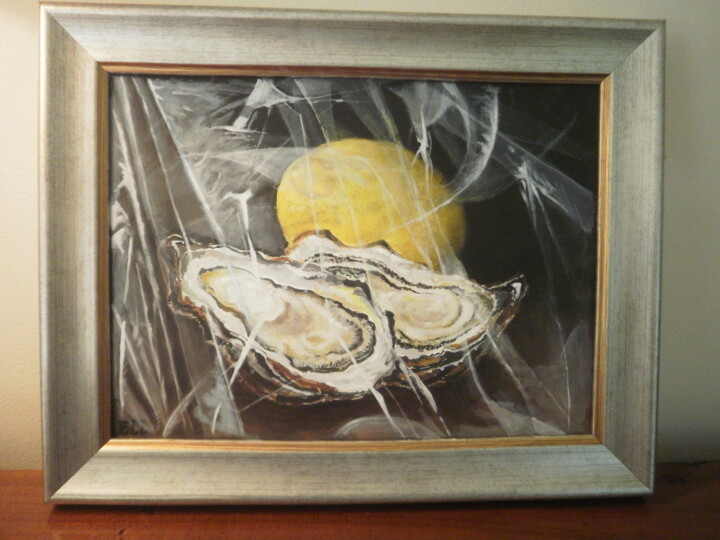 Malerei mit dem Titel "wrapped-oysters-001…" von Ocean Kansas, Original-Kunstwerk, Acryl