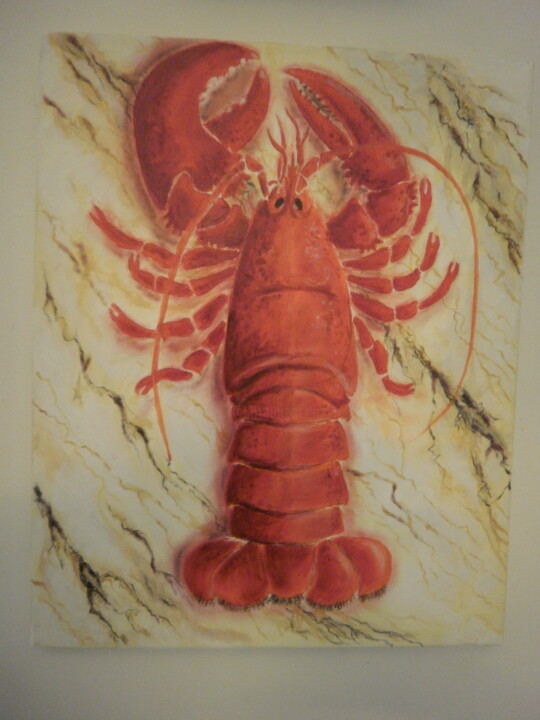 Картина под названием "marble-lobster-004.…" - Ocean Kansas, Подлинное произведение искусства, Масло