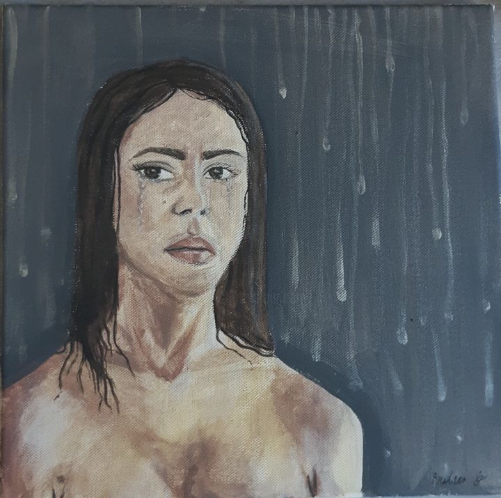 Malerei mit dem Titel "Alyssa, sois forte" von Oceane Andres, Original-Kunstwerk, Acryl