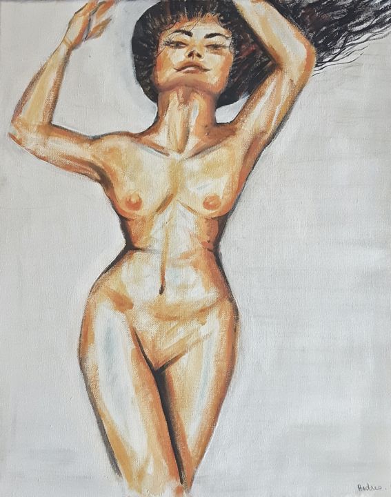 Malerei mit dem Titel "Maria, assumes-toi" von Oceane Andres, Original-Kunstwerk, Acryl