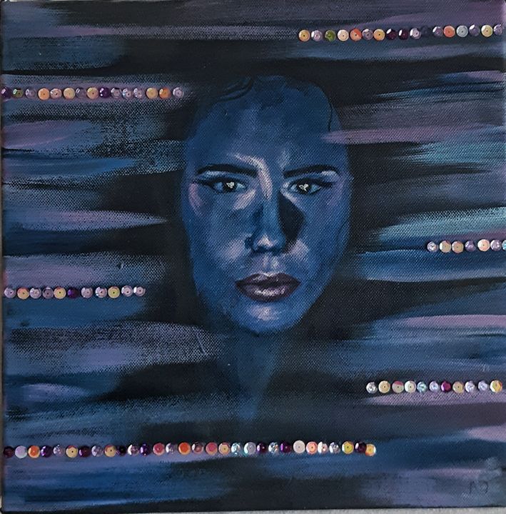 Malerei mit dem Titel "Tania, prends le po…" von Oceane Andres, Original-Kunstwerk, Acryl