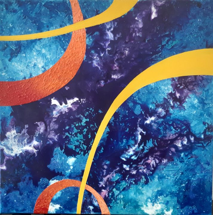 Painting titled "Galaxy" by Océane Rousseeuw, Original Artwork, Acrylic