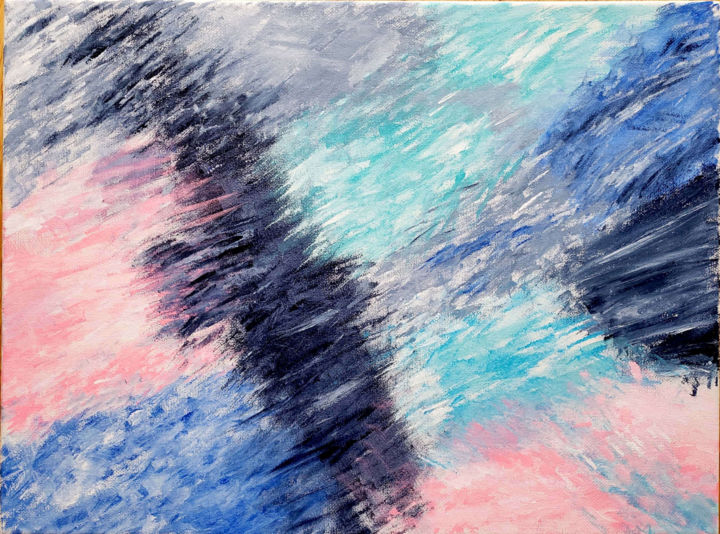 Malerei mit dem Titel "Réflexion corbeau 7" von Ocean Mylie, Original-Kunstwerk, Acryl