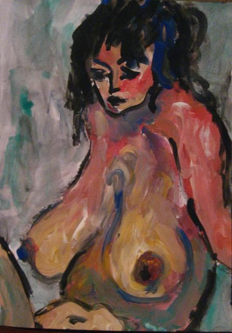 Painting titled "Dona de pits genero…" by Ocell, Original Artwork