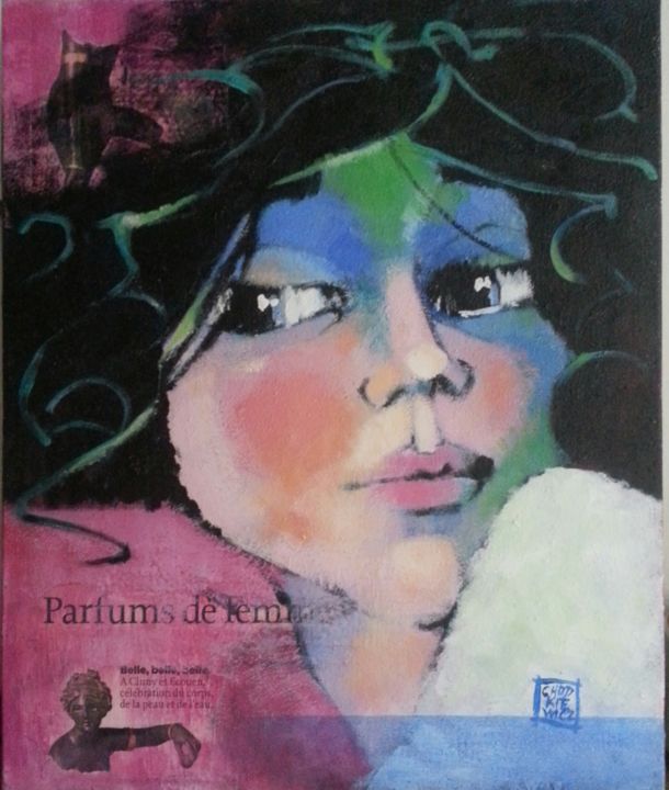 Painting titled "parfum de femme" by Odile Chodkiewicz, Original Artwork, Acrylic