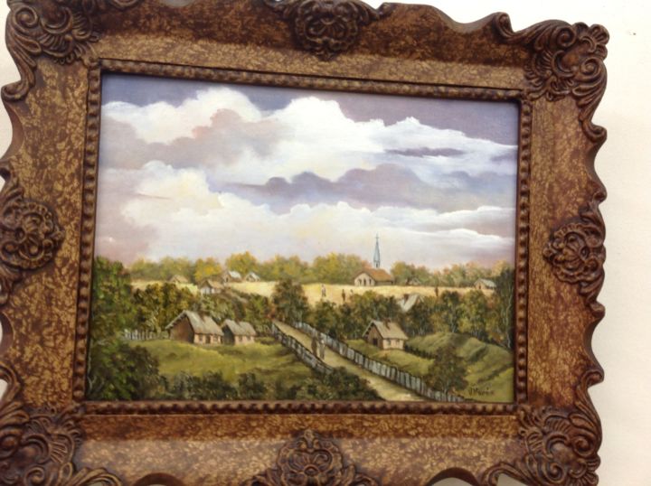 Painting titled "Dutch village" by Octav Vornicu, Original Artwork, Oil
