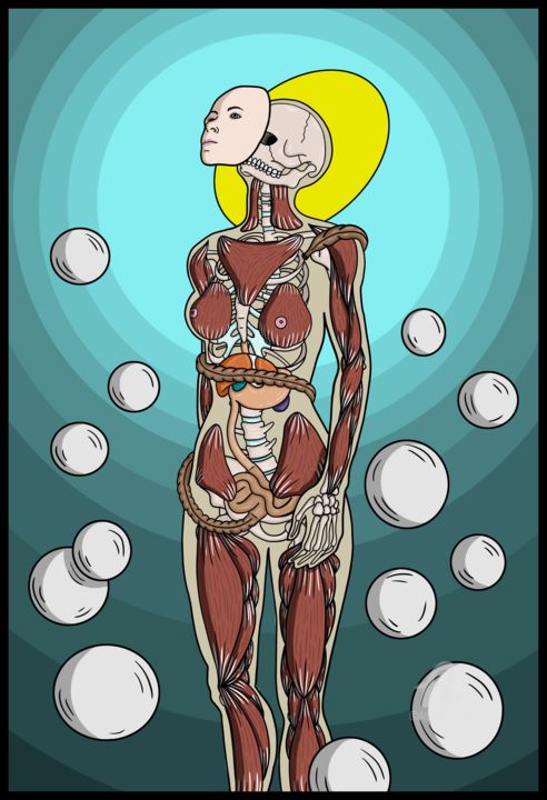 Arts numériques intitulée "Anatomie Étrange #3" par Octo, Œuvre d'art originale, Peinture numérique