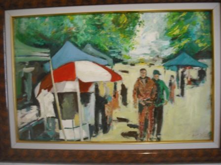 Peinture intitulée "Souk de Trabendo" par Odad, Œuvre d'art originale, Huile