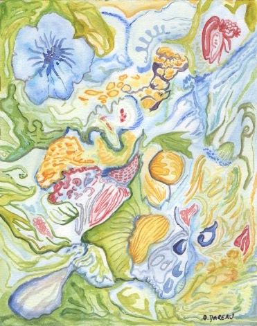 Peinture intitulée "liliscreek.jpeg" par Olivia Dareau, Œuvre d'art originale, Aquarelle