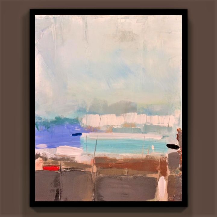 Peinture intitulée "beau rivage" par Hubert Oddo, Œuvre d'art originale, Acrylique