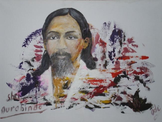 Peinture intitulée "SHRI AUROBINDO" par Ode, Œuvre d'art originale