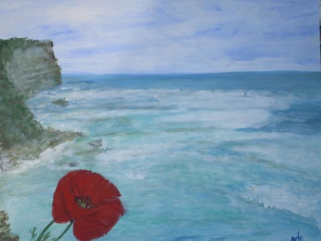 Painting titled "Falaise à Bali" by Ode, Original Artwork