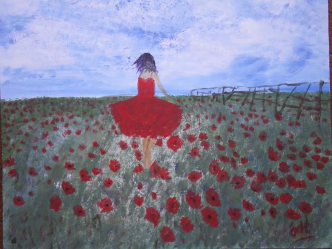Painting titled "FEMME fleur" by Ode, Original Artwork