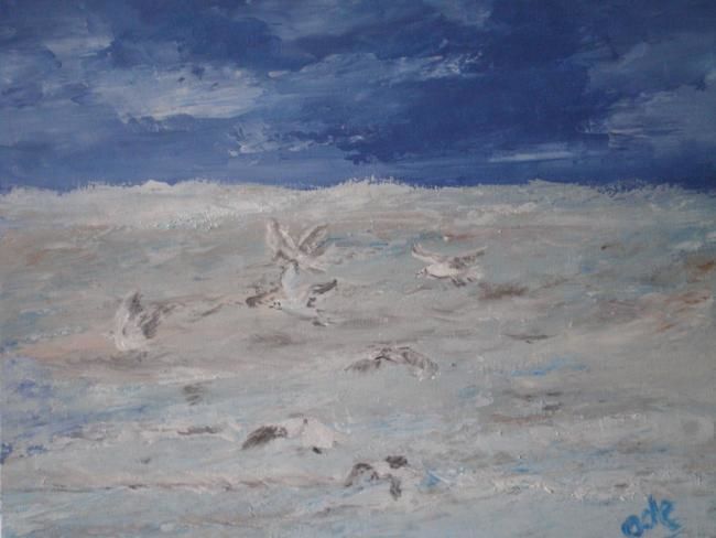 Painting titled "Vol de mouettes" by Ode, Original Artwork