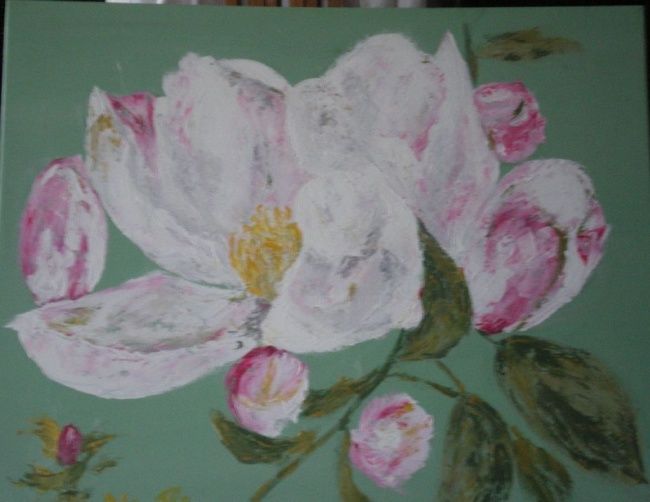 Schilderij getiteld "Fleur de pommier" door Ode, Origineel Kunstwerk