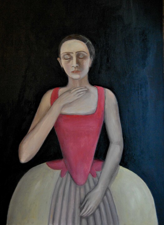 Painting titled "Porgi amor" by Odel, Original Artwork, Oil Mounted on Wood Stretcher frame