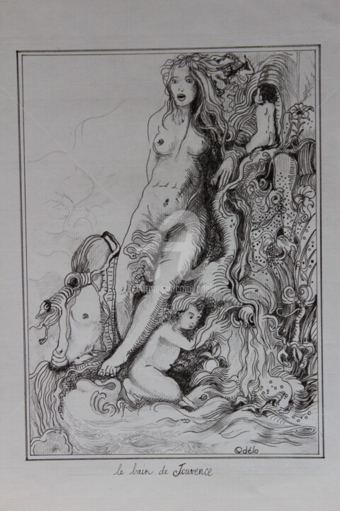 "Le bain de Jouvence…" başlıklı Resim Odélo tarafından, Orijinal sanat, Mürekkep