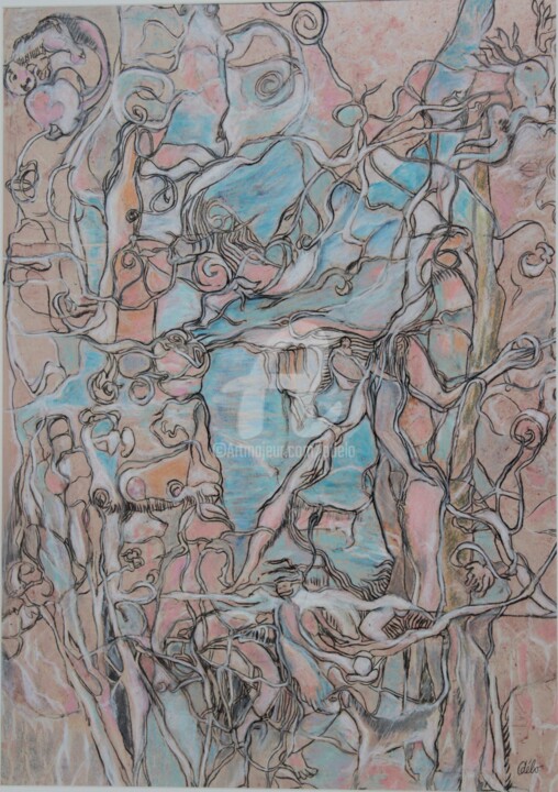 Painting titled "Fontainebleau parad…" by Odélo, Original Artwork, Acrylic