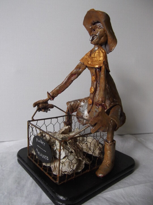 Sculpture intitulée "Les huitres  Malaud…" par Odette Carre (Etchevers M-J), Œuvre d'art originale, Pâte polymère