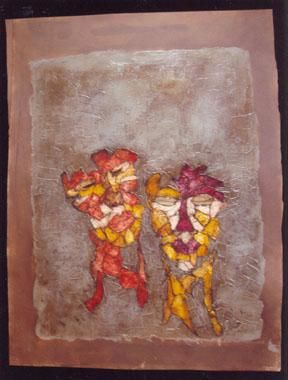 Painting titled "Sans titre" by Odette Le Cabon Forestier, Original Artwork