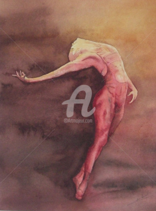 Painting titled "2012-mickael.jpg" by Aquarelles D'Ô, Original Artwork, Watercolor