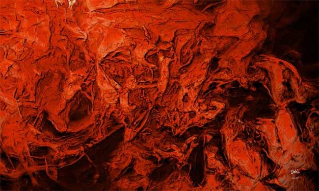 Peinture intitulée "ombres en feu" par Maurice Odic, Œuvre d'art originale, Huile