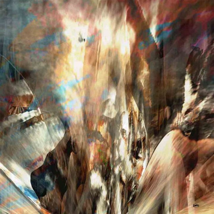 Pittura intitolato "nuages pompéiens" da Maurice Odic, Opera d'arte originale, Olio