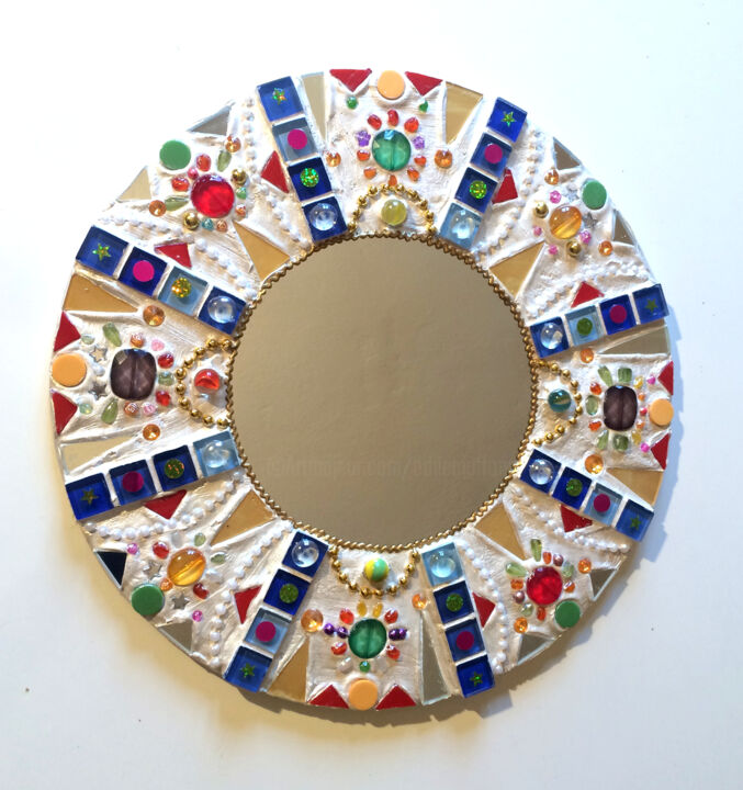 Design intitulée "miroir  "kaléidosco…" par Odile Maffone, Œuvre d'art originale, Mosaïque