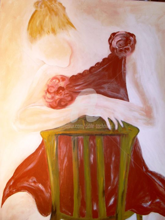 Pintura intitulada "la chaise" por Odile Tachoires, Obras de arte originais, Acrílico