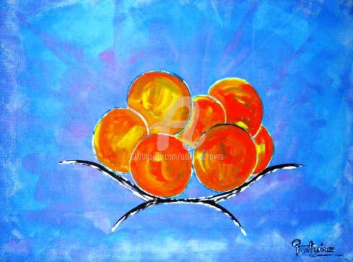 Peinture intitulée "oranges   ( origina…" par Odile Tachoires, Œuvre d'art originale, Acrylique