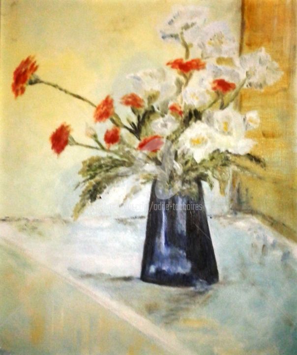 Painting titled "bouquet   ( origina…" by Odile Tachoires, Original Artwork, Oil