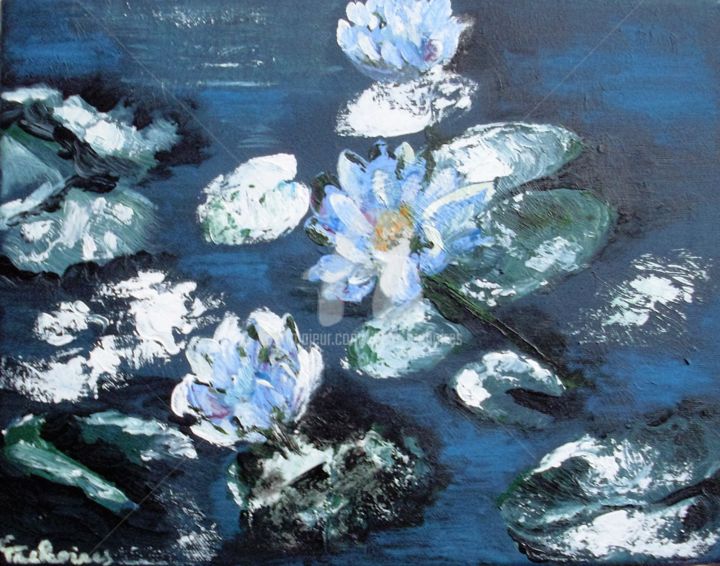 Malerei mit dem Titel "Nénuphar  "original"" von Odile Tachoires, Original-Kunstwerk, Acryl