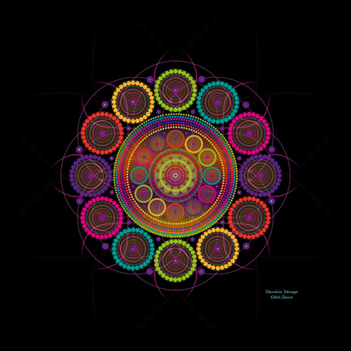 Digitale Kunst mit dem Titel "Mandala Mimeya" von Odile Banse, Original-Kunstwerk