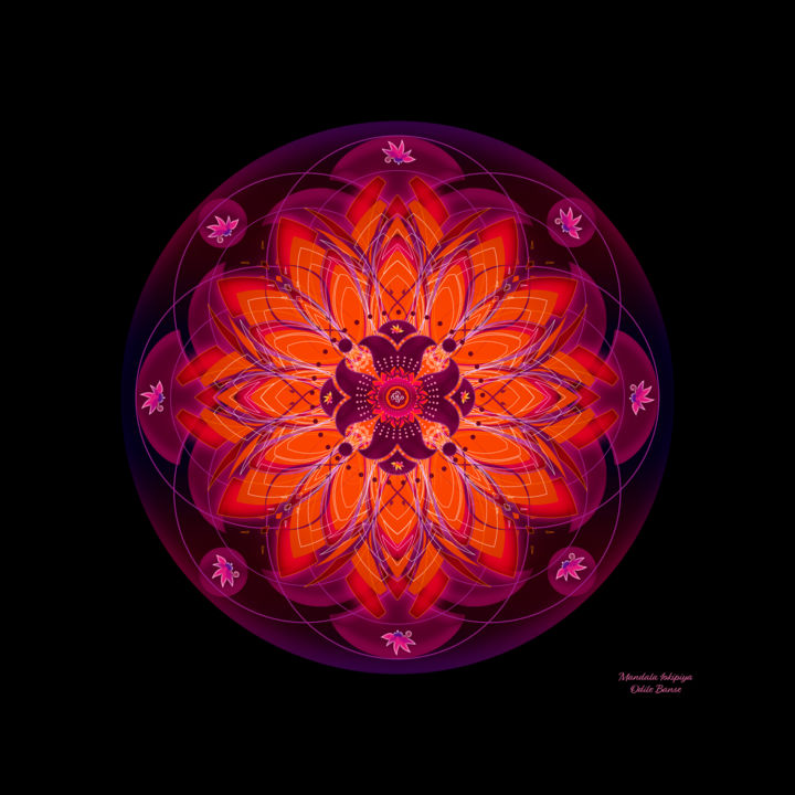 Digital Arts titled "Mandala Iokipiya" by Odile Banse, Original Artwork