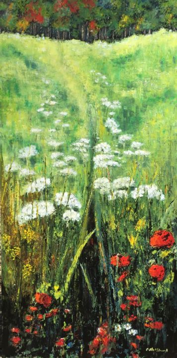 Pintura titulada "Herbes folles" por Odile Ménard, Obra de arte original, Acrílico