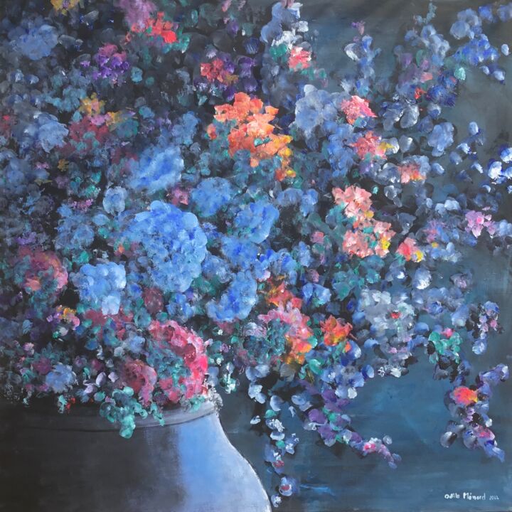 Peinture intitulée "Fleurs de l’âme" par Odile Ménard, Œuvre d'art originale, Acrylique