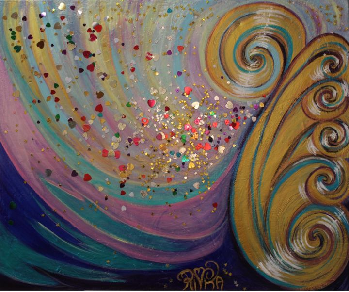 Painting titled "I wish you a light…" by Rivka, Original Artwork, Acrylic