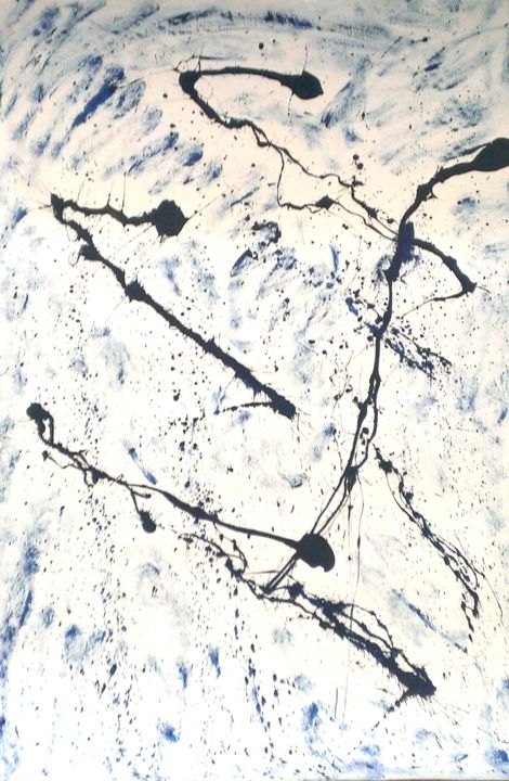 Malerei mit dem Titel "La danse de la pluie" von Odilon, Original-Kunstwerk, Acryl