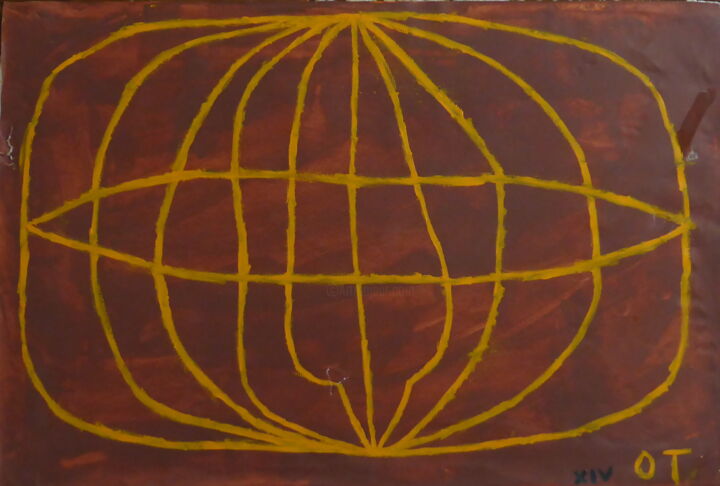 Malarstwo zatytułowany „Globe” autorstwa Odilon Talbot, Oryginalna praca, Akryl