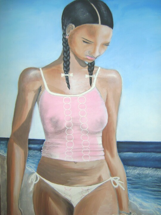 Painting titled "Promenade" by Odinel Pierre  Junior, Original Artwork, Oil